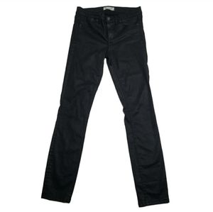 Madewell Wax Coated Stretchy Black Skinny Jeans Size 26
